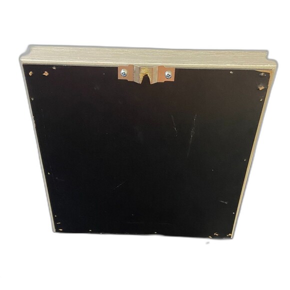 VTG Teal Blue Agate Slice Shadow Box Frame Glass Window Wall Decor 8.5” Square - Picture 4 of 4